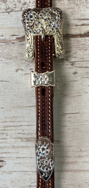 Glitzer Buckle-Set white
